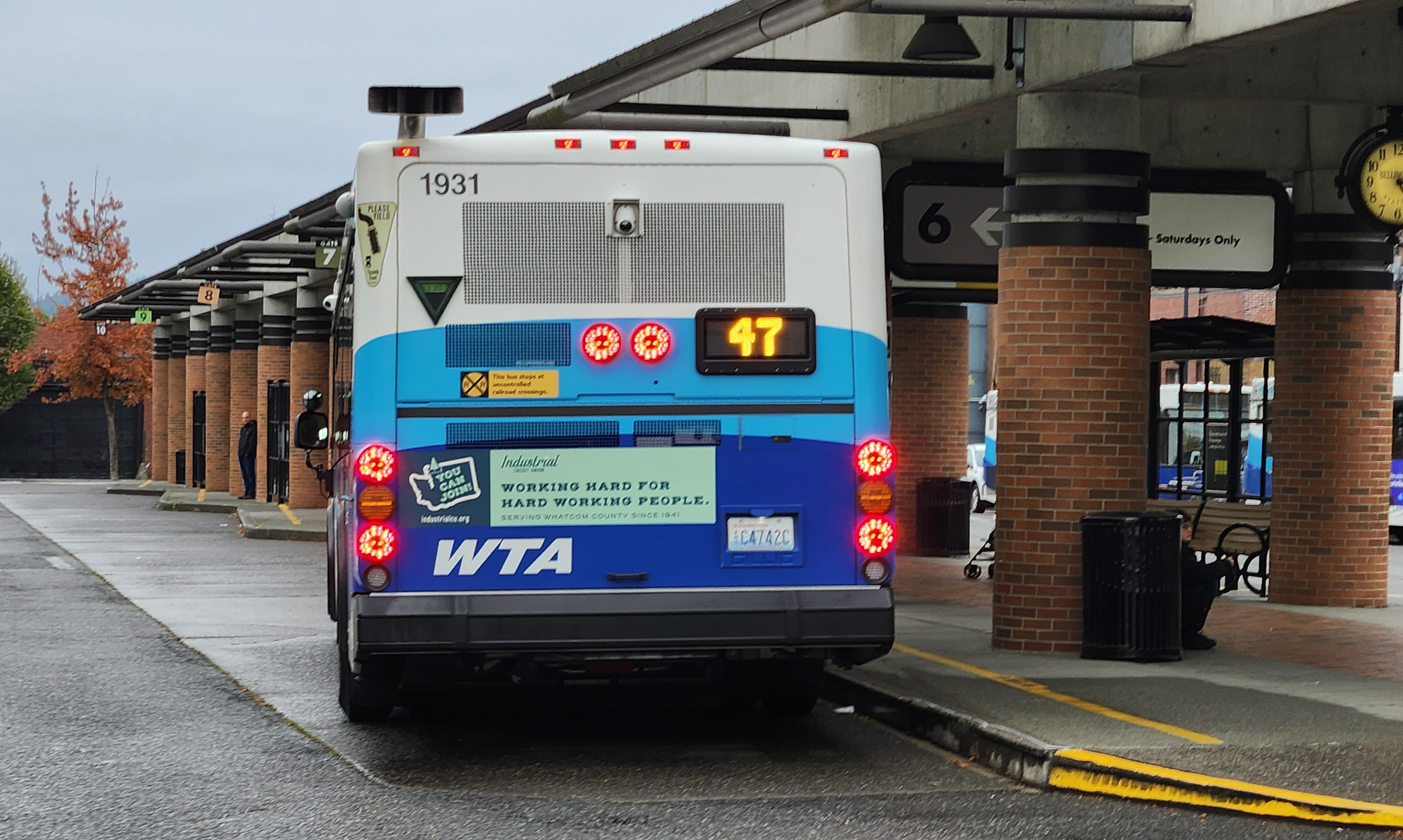 A Route 47 bus at Bellingham Station. 