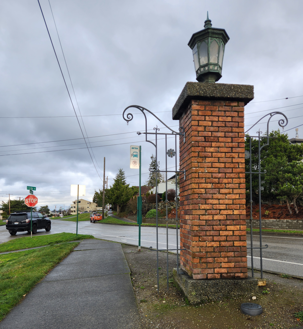 The bus stop at Finnegan Way & 11th Street in Fairhaven.